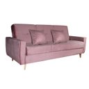 Ver imagem 2 de Sofá Cama Pâmela com Baú 3 Lugares em Veludo Matrix