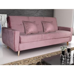 Sofá Cama Pâmela com Baú 3 Lugares em Veludo Matrix