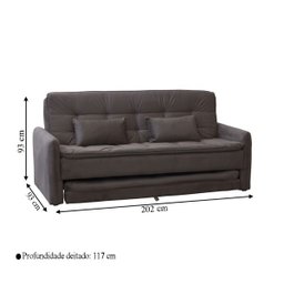 Sofá Cama Reclinável com Cama Auxiliar Madalena - 3