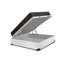 Ver imagem 2 de Cama Box com Baú Casal Acoplado Espuma Macia Courino Branco 138cm