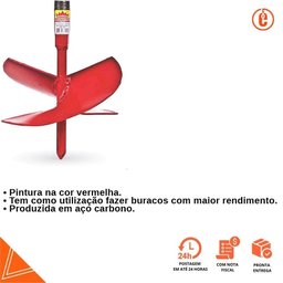 Kit Cavadeira Espiral Broca Trado Perfurar Coroa 6" + Cabo 3/4 1 Metro - 4