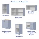 Ver imagem 7 de Cozinha Planejada 6 Peças 3 Aéreos 3 Balcões sem Tampo Marselha CabeCasa MadeiraOriginals Azul/Sereno