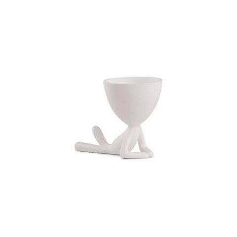 Vaso Bob Poliresina Sentado de Barriga Pra Baixo:Branco