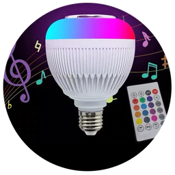 Lâmpada Musical de Led Rgb Bluetooth + Controle Remoto E-27 Bivolt - 6