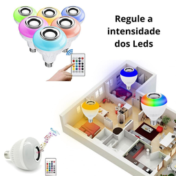 Lâmpada Musical de Led Rgb Bluetooth + Controle Remoto E-27 Bivolt - 5