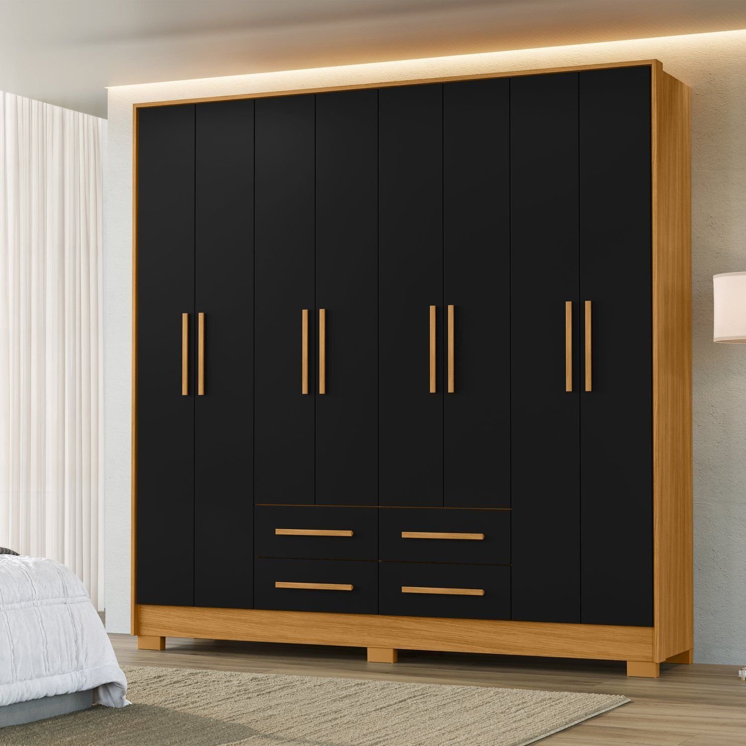Guarda Roupa para Dormitorios Casal 202cm Roupeiro Premium Grande e ...
