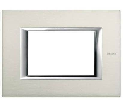 Placa 4X2 Bticino Axolute Alluminio Spazzolato - CONSULTE DISPONIBILIDADE - 1