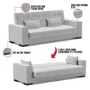 Ver imagem 2 de Sofá Cama 02 Lugares Lisboa Suede Pés De Madeira Cor Cinza