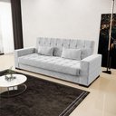 Ver mais imagens de Sofá Cama 02 Lugares Lisboa Suede Pés De Madeira Cor Cinza