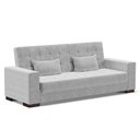 Ver imagem 1 de Sofá Cama 02 Lugares Lisboa Suede Pés De Madeira Cor Cinza