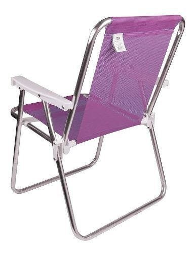 Cadeira para Praia Piscina Dobrável em Alumínio Mor Lilas - Lilás - 4