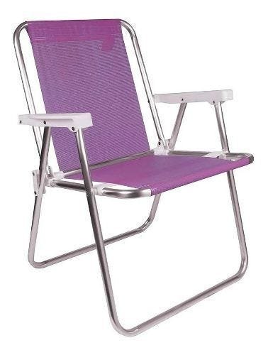Cadeira para Praia Piscina Dobrável em Alumínio Mor Lilas - Lilás - 2