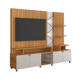 Home para Tv até 55 Polegadas Led Frisado 2,10m Jequitibá Off White - 9