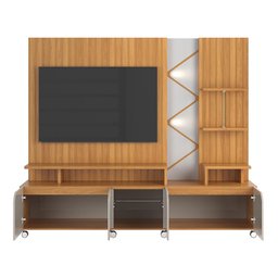 Home para Tv até 55 Polegadas Led Frisado 2,10m Jequitibá Off White - 8