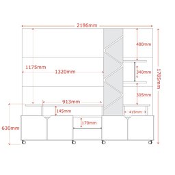 Home para Tv até 55 Polegadas Led Frisado 2,10m Jequitibá Off White - 5