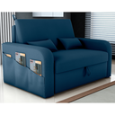 Ver imagem 1 de Sofá Cama com Baú Gorteen Veludo Azul