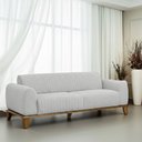 Ver imagem 2 de Sofá Molino 3 Lugares 180cm Pés Madeira Castanho Bouclé Cinza Claro - Nexta Casa