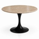 Ver imagem 1 de Mesa de Jantar Saarinen Redondo 150 cm Tampo Mármore Travertino Base Laca Preta