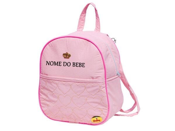 Bolsa de Costa Mochila Bebe Passeio Personalizada Barato - Rosa-Claro - 2