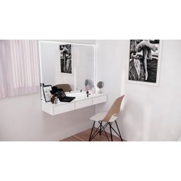 Bancada Penteadeira 100% MDF Branco Fosco - 3 Gavetas - 1
