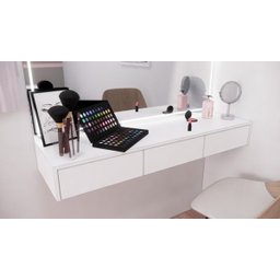 Bancada Penteadeira 100% MDF Branco Fosco - 3 Gavetas - 2