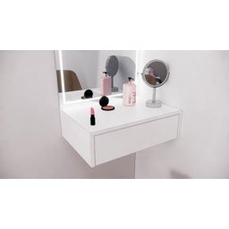 Bancada Penteadeira 100% MDF Branco Fosco - 1 Gaveta - 3