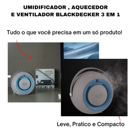 Umidificador de Ar Ventilador e Aquecedor Portátil 3 em 1 BlackDecker 110/127V - 2