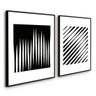 Kit Quadros Decorativos Geométrico Abstrato Preto e Branco:Preta - 1