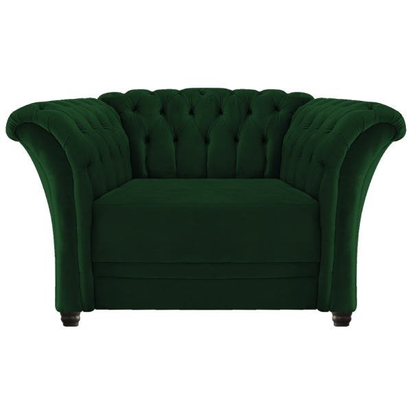 Kit 2 Poltronas e Namoradeira Chesterfield Sofia Suede Verde - 6