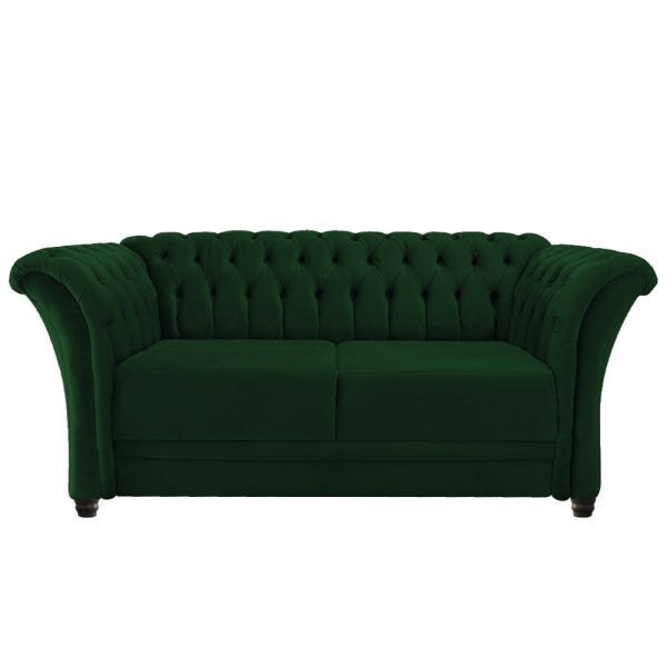 Kit 2 Poltronas e Namoradeira Chesterfield Sofia Suede Verde - 7