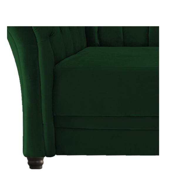 Kit 2 Poltronas e Namoradeira Chesterfield Sofia Suede Verde - 10
