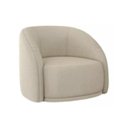 Ver imagem 2 de Poltrona Giratória Redonda Sophia Moderna em Linho - Larbelle Moveis