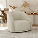 Ver imagem 1 de Poltrona Giratória Redonda Sophia Moderna em Linho - Larbelle Moveis