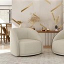 Ver imagem 3 de Poltrona Giratória Redonda Sophia Moderna em Linho - Larbelle Moveis