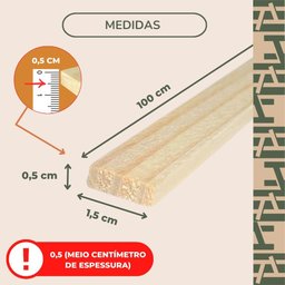 40 Ripas para Artesanato Repac Madeiras Pinus 1,5x0,5x100cm - 5