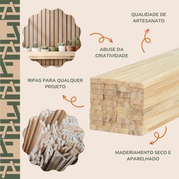 40 Ripas para Artesanato Repac Madeiras Pinus 1,5x0,5x100cm - 6