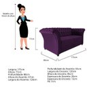 Ver imagem 3 de Namoradeira Chesterfield Sofia Suede Roxo - ADJ Decor