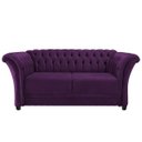 Ver imagem 2 de Namoradeira Chesterfield Sofia Suede Roxo - ADJ Decor