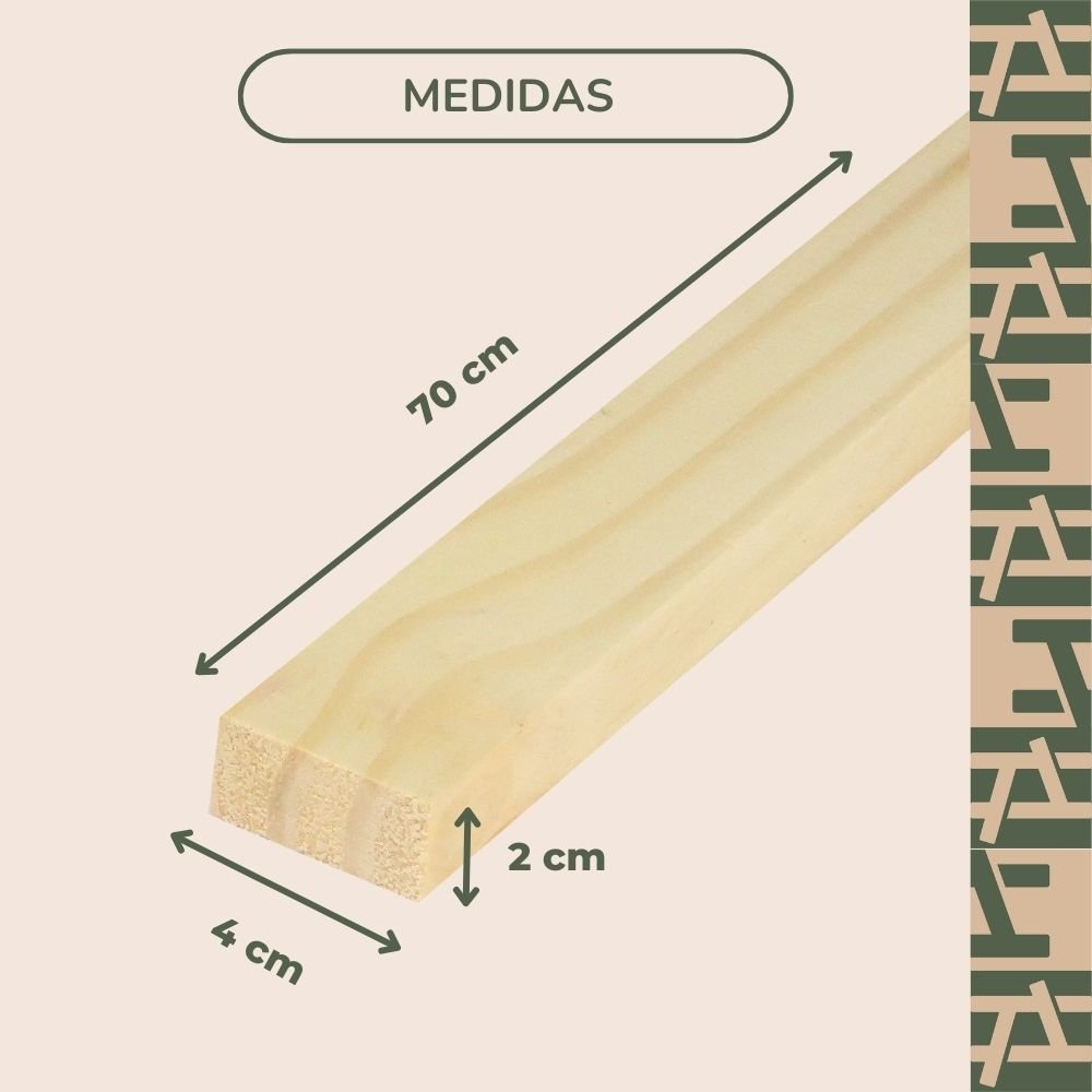 10 Ripas para Artesanato Repac Madeiras Pinus 4x2x70cm - 4