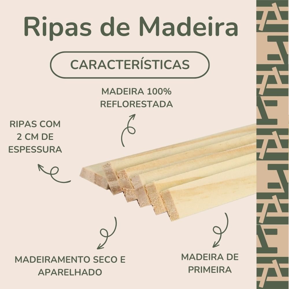 10 Ripas para Artesanato Repac Madeiras Pinus 4x2x70cm - 3