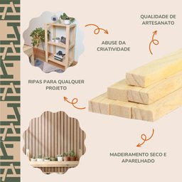 20 Ripas para Artesanato Repac Madeiras Pinus 4x2x40cm - 6