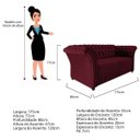 Ver imagem 3 de Namoradeira Chesterfield Sofia Suede Bordô - ADJ Decor