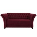 Ver imagem 2 de Namoradeira Chesterfield Sofia Suede Bordô - ADJ Decor