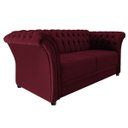 Ver imagem 1 de Namoradeira Chesterfield Sofia Suede Bordô - ADJ Decor