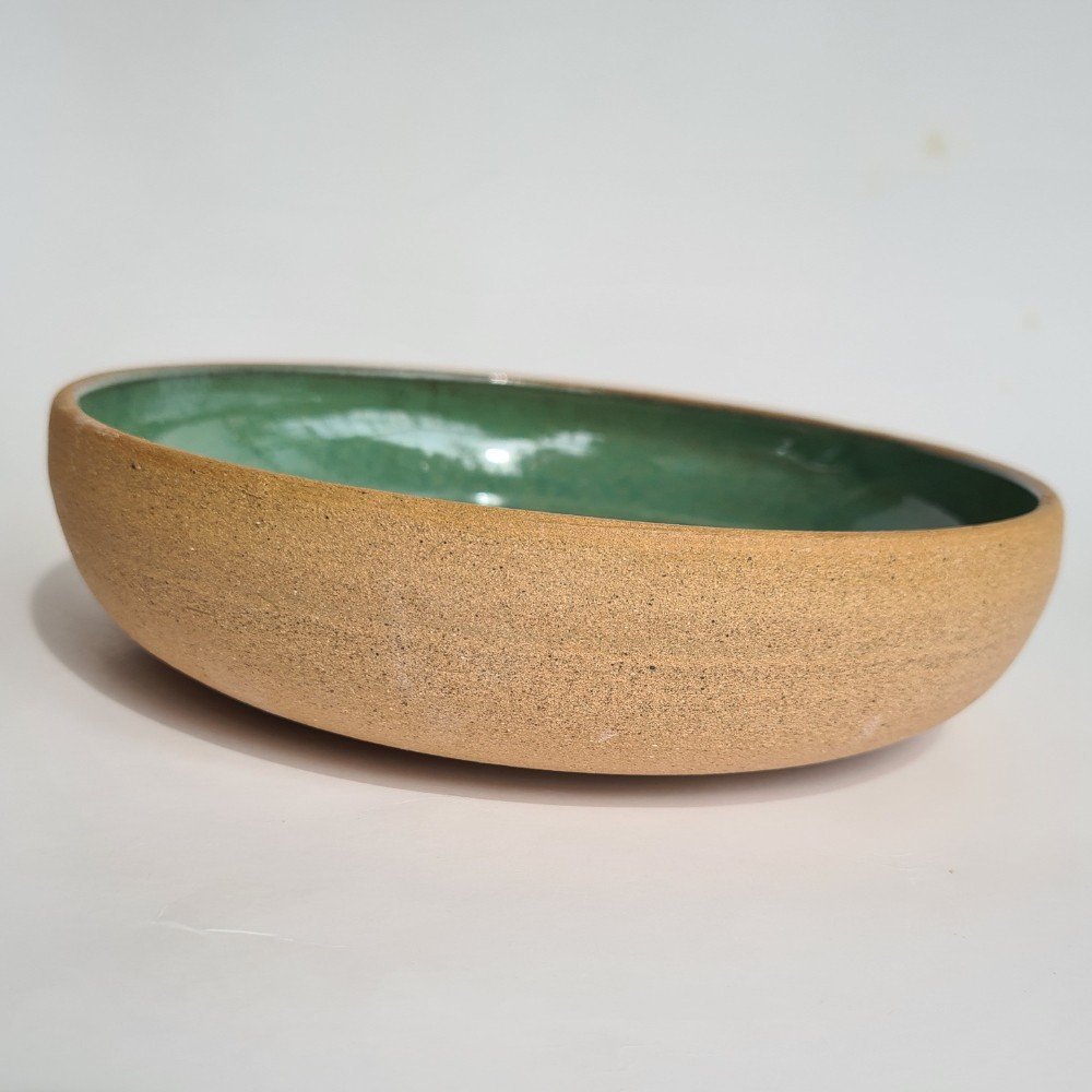 Pasta Bowl cerâmica Verde Pântano 700ml para massas e sopa - 10