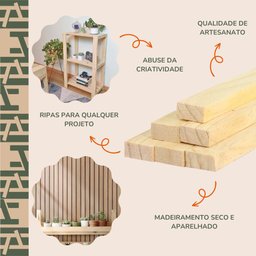 10 Ripas para Artesanato Repac Madeiras Pinus 2x5x100cm - 6