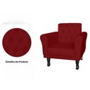 Ver imagem 2 de Poltrona Decorativa Classic Capitonê Suede Diversas Cores - DS Estofados - Bordô