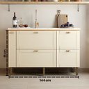 Ver imagem 5 de Gabinete de Cozinha Armário 144cm Jequitiba Balcão 100% MDF:Jequitiba/Areia