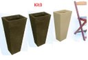 Ver imagem 1 de Kit 3 Vaso Planta 60x30 Trapézio Parede Polietileno BGPLASTICOS V17 AZUL ESCURO 013