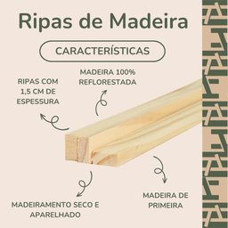 20 Ripas para Artesanato Repac Madeiras Pinus 2x1,5x70cm - 3